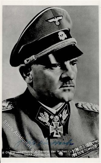 Ritterkreuzträger SS Obergruppenführer U.General Der Waffen-SS Sepp Dietrich, Original Unterschrift, Fotoabzug Vermutlic - Oorlog 1939-45