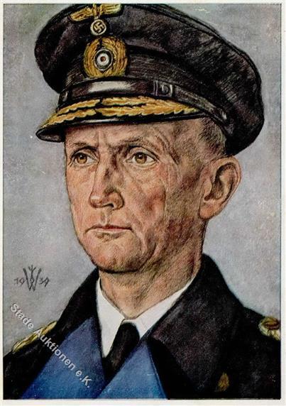 Willrich P1 R5 Nr. 1 WK II Ritterkreuzträger Dönitz Konteradmiral U-Boot Streitkräfte Künstlerkarte I-II - Oorlog 1939-45