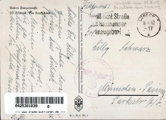 Willrich P1 R9 Nr. 3 WK II Ein Kradschütze Künstlerkarte I-II - Oorlog 1939-45