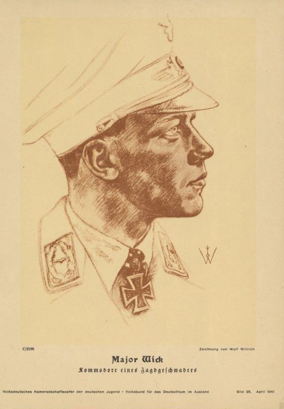 Willrich, Wolfgang WK II Ritterkreuzträger Wick, Major Bild 25 April 1941 I-II - Oorlog 1939-45