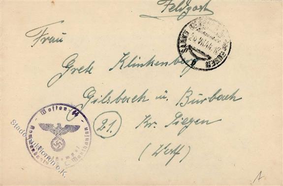 SS Feldpost WK II KZ MAUTHAUSEN I-II R! - Guerra 1939-45