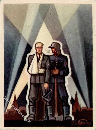 SS Propaganda WK II Tag Der Deutschen Polizei Sign. Künstler-Karte I-II - Guerra 1939-45