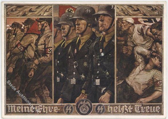 SS WK II Propaganda Meine Ehre Heißt Treue Sign. Albrecht Künstler-Karte I-II - Oorlog 1939-45