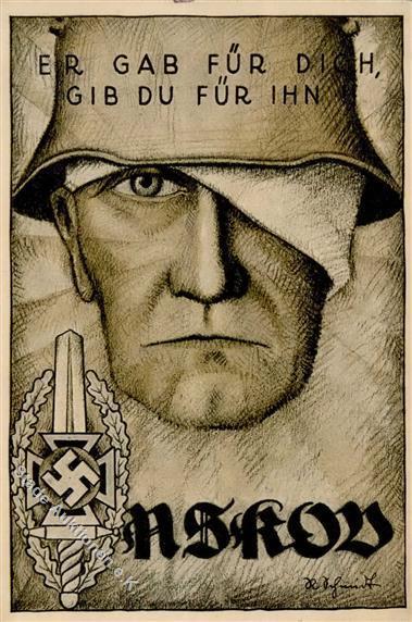 Propaganda WK II - NSKOV-Künstlerkarte -Er Gab Für Dich, Gib Du Für Ihn! I - Guerra 1939-45