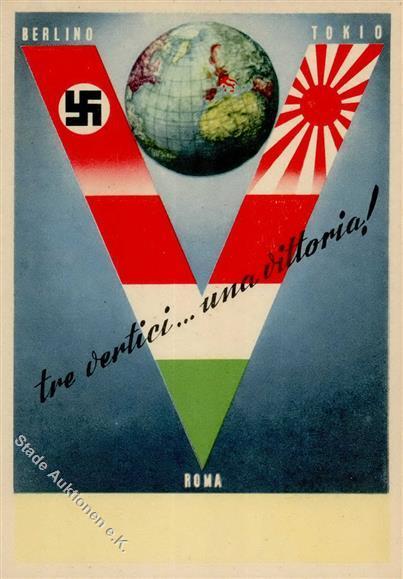 Propaganda WK II ITALIEN - 3er-BUND -BERLIN-TOKIO-ROM I - Guerra 1939-45