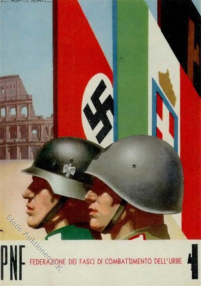 Propaganda WK II ITALIEN - PNF Sign. Künstlerkarte I - Guerra 1939-45