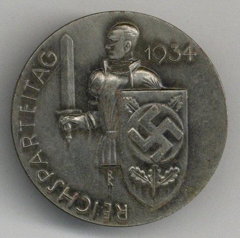 WK II Anstecknadel Reichsparteitag 1934 I-II - Oorlog 1939-45