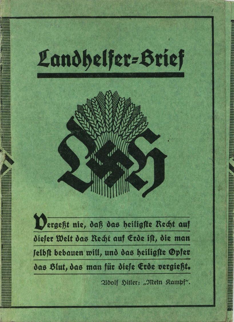 WK II Dokumente Landhelfer Brief Mehrseitig 1934/35 Div. Einträge Stempel Und Lichtbild I-II - Guerra 1939-45