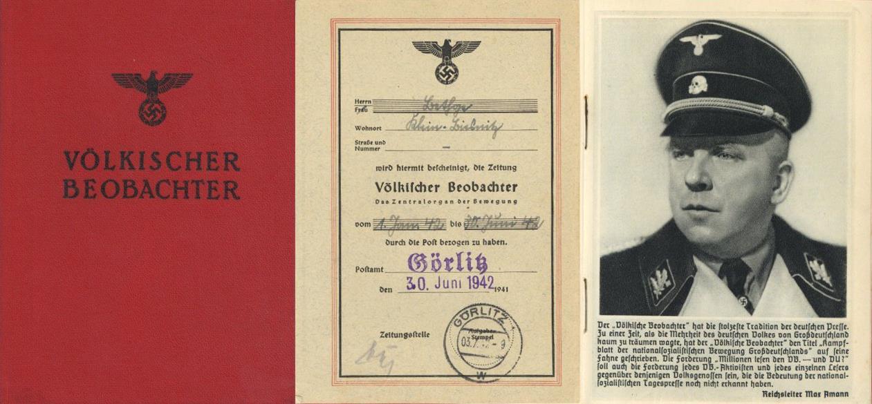 WK II Dokumente Völkischer Beobachter I-II R!R! - Oorlog 1939-45