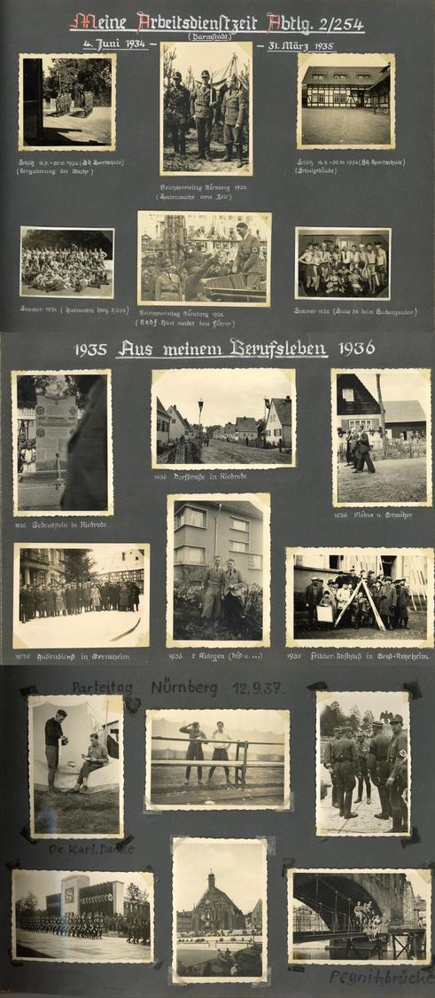 WK II Groß-Rohrheim (6845) Album Mit über 110 Fotos Dabei Ca. 30 Stück RAD Und SA I-II - Guerra 1939-45