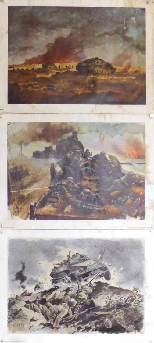WK II Lot Mit 8 Kunstdrucken 51 X 38 Cm II- (Wasserflecken, Abschürfungen) - Oorlog 1939-45