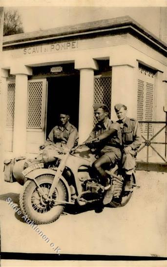WK II MILITÄR - Foto-Ak  -  AFRIKAKORPS Mit Motorrad, 1943 I-II - Guerra 1939-45