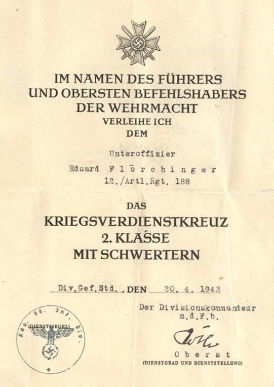 WK II MILITARIA - ORDEN - KRIEGSVERDIENST-KREUZ 2. Klasse Mit Gefalteter Urkunde, I-II - Guerra 1939-45
