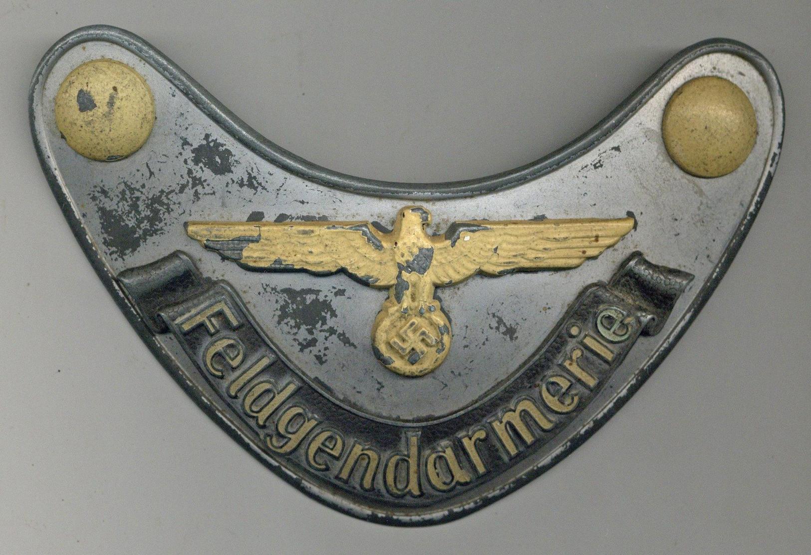 WK II MILITARIA - Original RINGKRAGEN FELDGENDARMERIE I-II - Guerra 1939-45