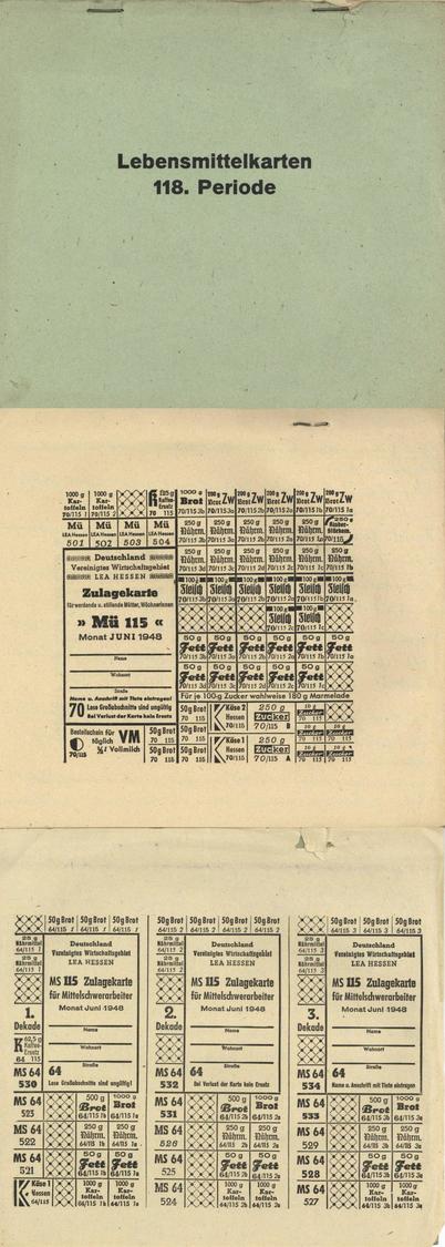 WK II Nachkriegszeit 1948 Lebensmittelkarten 118. Periode II - Guerra 1939-45