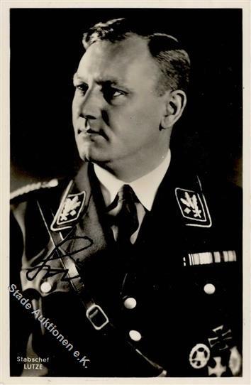 WK II Stabschef Lutze Mit Original Unterschrift PH 400 Foto-Karte I-II - Guerra 1939-45