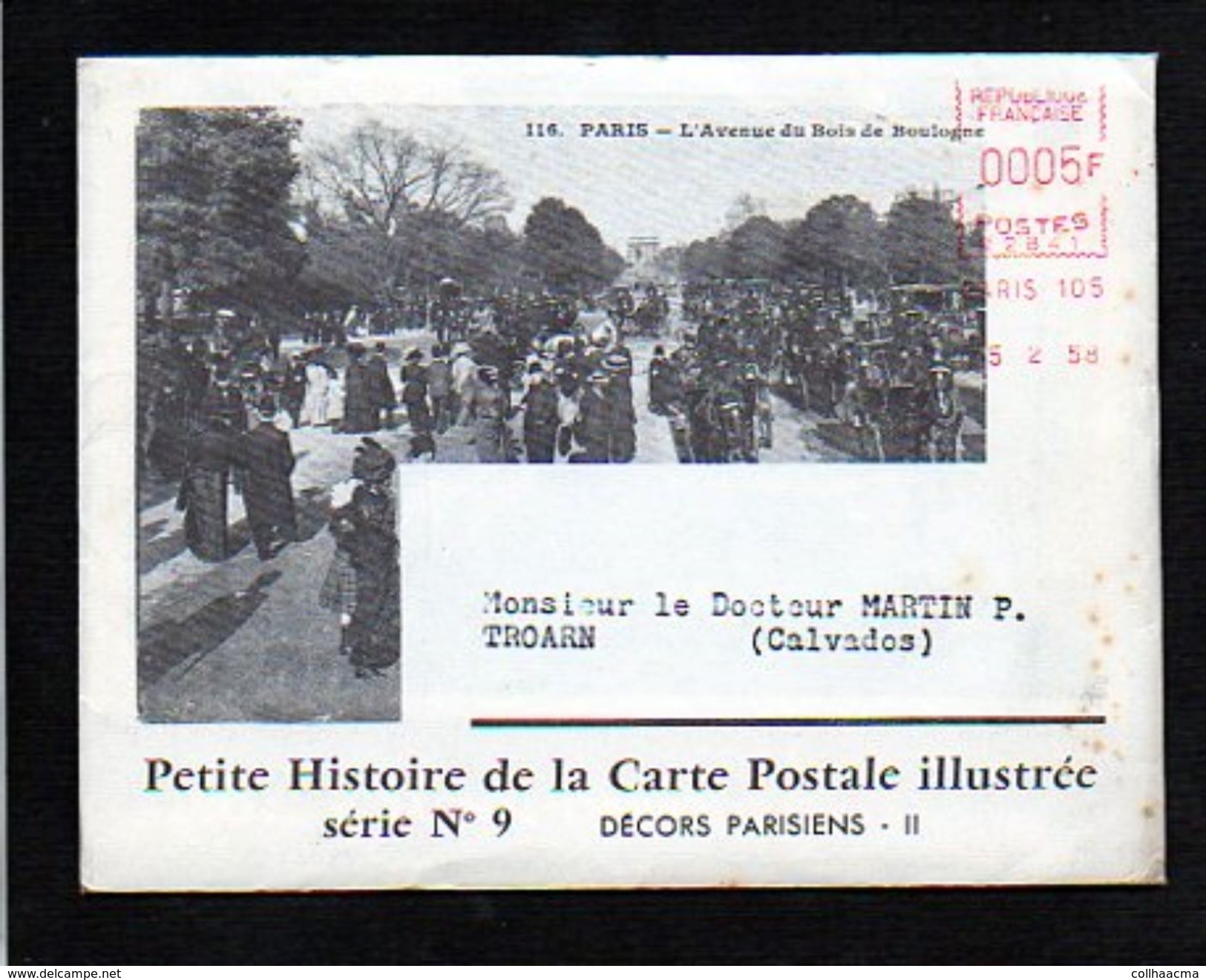 1958 N°17 Histoire De La Carte Postale,EMA Env.illustrée + Dépliant,Paris Et Décors Parisiens,Luna Park,Guignol,etc - Autres & Non Classés