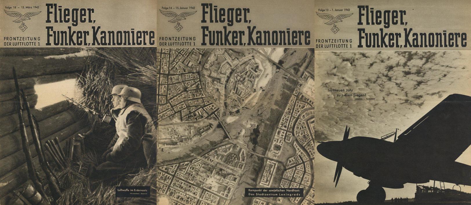 Buch WK II Lot Mit 5 Zeitschriften Flieger Funker Kanoniere 1942 Viele Abbildungen II - Guerra 1939-45