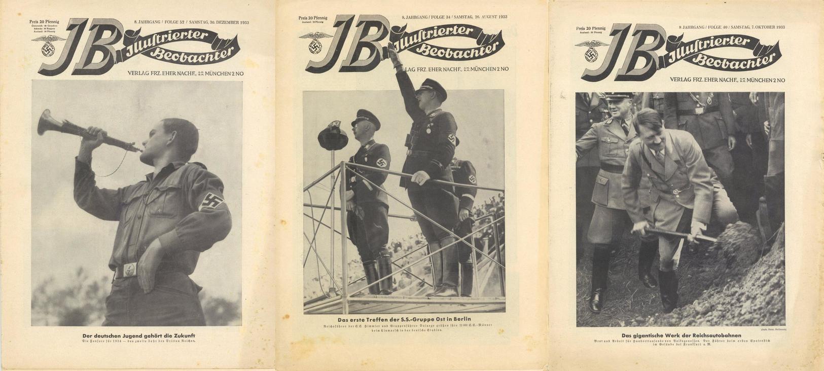 Buch WK II Lot Mit 5 Zeitschriften Illustrierter Beobachter 1933 U. 1x 1940 Zentralverlag Der NSDAP Franz Eher Nachf. Vi - Guerra 1939-45