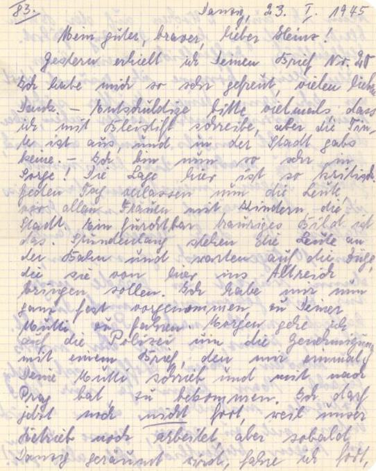 Feldpost WK II Brief Von DANZIG An FP 64293 24.1.1945, Mehrseitiger Spannender Inhalt Zur Lage Dort - Guerra 1939-45