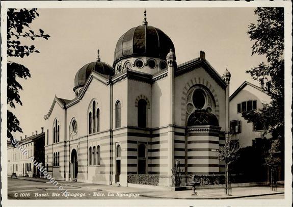 Synagoge Basel (4000) Schweiz Foto AK I-II (Klebereste RS) Synagogue - Jodendom