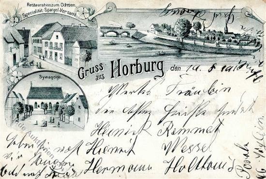 Synagoge HORBURG B.Colmar - Litho Mit Synagoge, Kl. Einriß, II Synagogue - Giudaismo