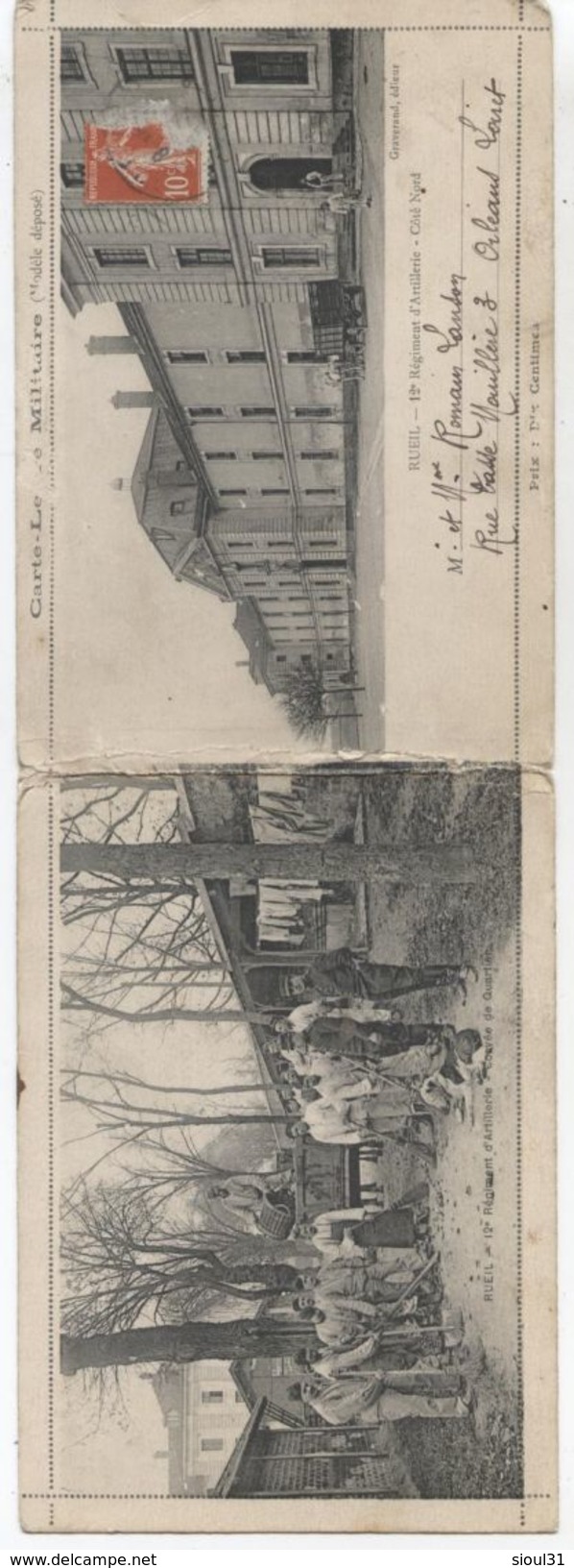 RUEIL CARTE DOUBLE  2 PHOTOS + TEXTE  + HISTORIQUE  DU 12° ..1912 - Rueil Malmaison