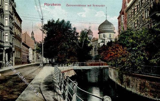 Synagoge Pforzheim (7530) Ansichtskarte 1912 I-II Synagogue - Giudaismo