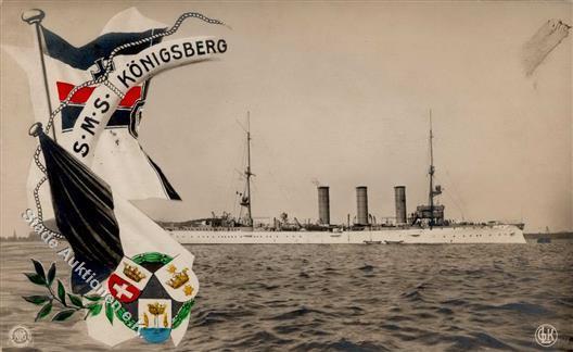 Marine WK I SMS Königsberg Foto AK I-II (fleckig, Marke Entfernt) - Krieg