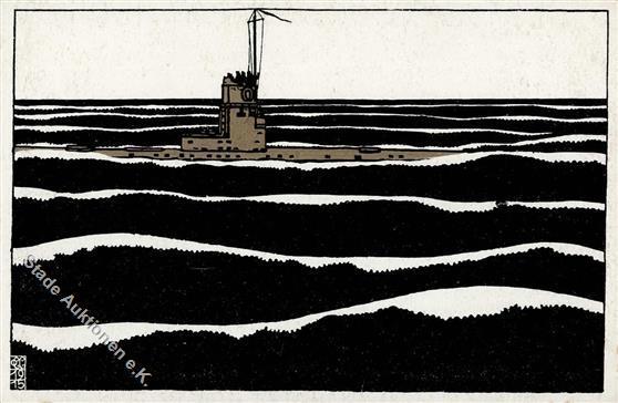 U-Boot Werbung H. Bahlsens Keksfabrik Künstlerkarte I-II Publicite - Oorlog