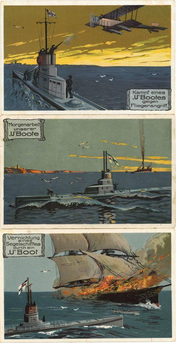 U-Boot WK I Lot Mit 5 Künstler-Karten I-II - Oorlog