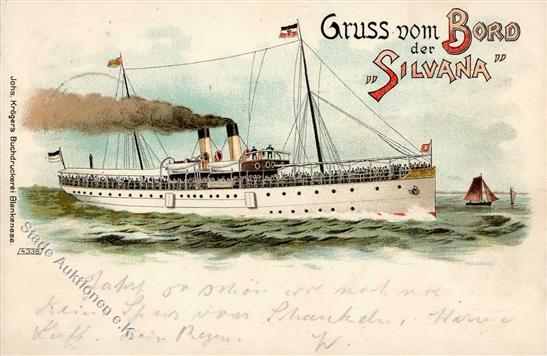 Dampfer Dampfer Silvana  Lithographie 1900 I-II - Oorlog