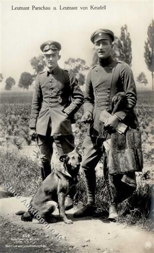 Sanke, Pilot Nr. 558 Parschau Leutnant U. Keudell V. Leutnant Foto AK I- - Piloten