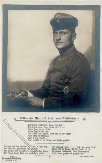Sanke, Pilot Nr. 619 Rittmeister Manfred Frhr. Von Richthofen Foto AK I-II - Aviatori