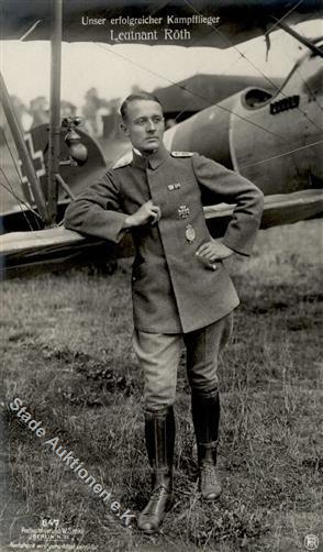 Sanke, Pilot Nr. 647 Röth Leutnant Foto AK I- - Aviatori