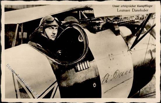 Fliegerasse (WK I) Piloten Dannhuber Leutnant Foto AK I-II - Aviatori