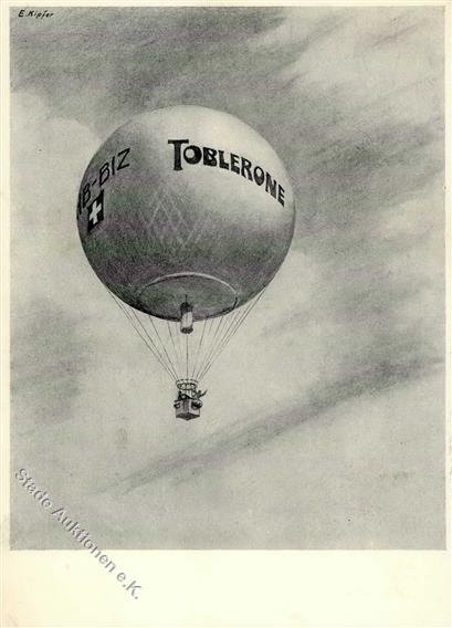 Ballon Freiballon HB-BIZ Toblerone Ballontaufe I-II - Luchtballon