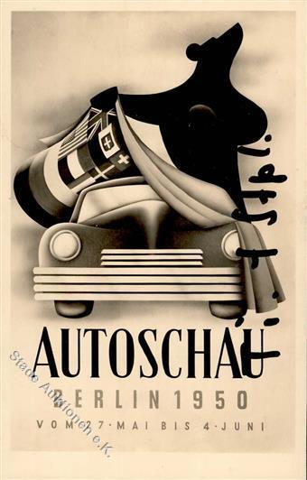 Automobilausstellung Berlin 27.Mai-4.Juni 1950, Fotokarte Mit SST BERLIN 31.5.50 AUTOSCHAU", Auf Bln. 10 Pf Goethe, Mi.N - Andere & Zonder Classificatie