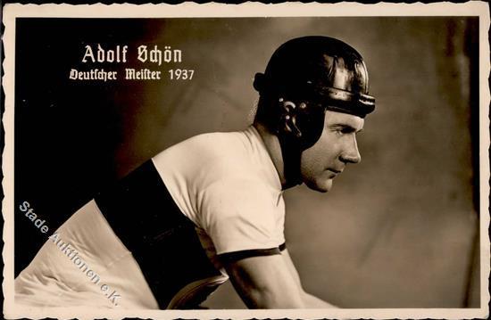 Fahrrad Adolf Schön Deutscher Meister 1937 Foto-Karte I-II Cycles - Altri & Non Classificati