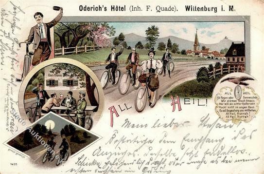 Fahrrad All Heil  Lithographie 1901 II (Eckbug, Marke Entfernt) Cycles - Andere & Zonder Classificatie