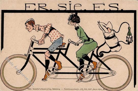 Fahrrad Er Sie Es TSN-Verlag XXII/2 Künstlerkarte I-II Cycles - Andere & Zonder Classificatie