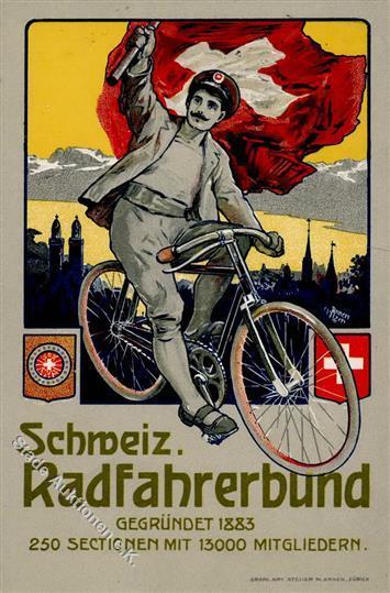 Fahrrad Schweizer Radfahrerbund 1909 I-II Cycles - Andere & Zonder Classificatie