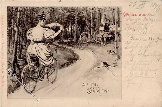 Fahrrad Sign. Voss, Carl TSN-Verlag 5305 Künstlerkarte 1899 I-II Cycles - Altri & Non Classificati