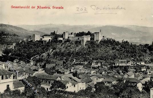Deutsche Post Marokko Alhambra Granada Werbe-Karte Für Honig Kusche & Martin Malaga Stpl. Tanger I-II - Geschiedenis