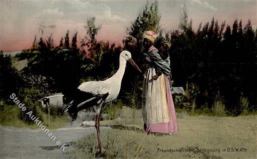 Kolonien Deutsch Südwestafrika Frau Kind Storch  I-II Colonies - Geschiedenis