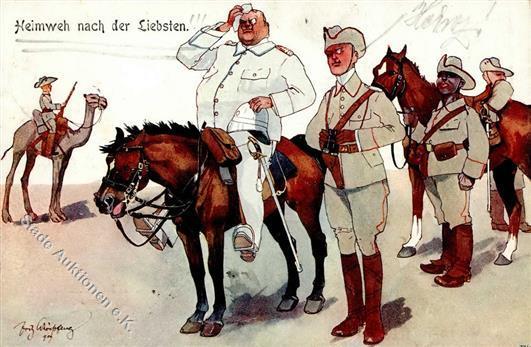 Kolonien Deutsch Südwestafrika Humor Heimweh Nach Der Liebsten Sign. Schönpflug, F. Künstlerkarte 1910 I-II Colonies - Geschiedenis