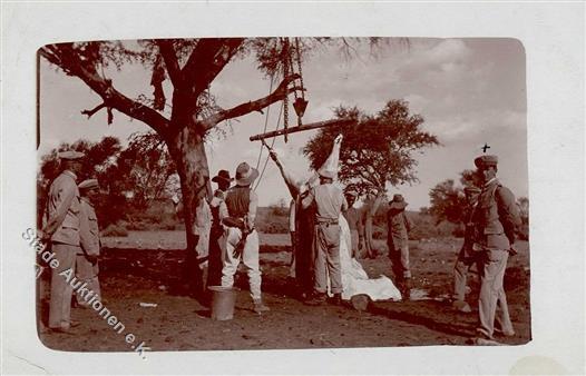 Kolonien Deutsch-Südwestafrika Metzger Beim Häuten Stpl. Kanus 23.2.12 Privat Foto-Karte I-II Colonies - Storia