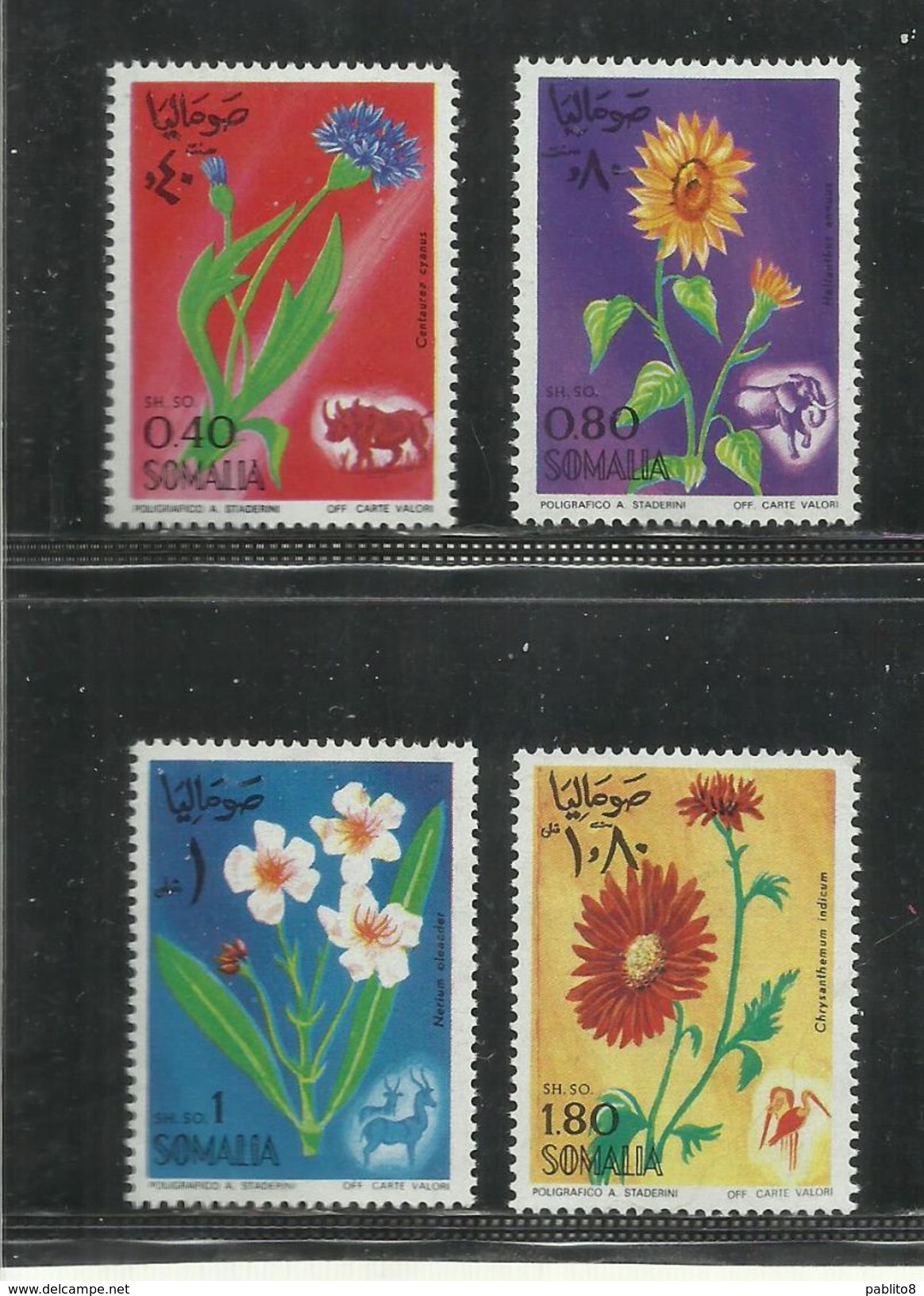 SOMALIA 1969 FLORA FAUNA FIORI ANIMALI FLOWERS ANIMALS FLEURS ANIMAUX SERIE COMPLETA COMPLETE SET MNH POST AFIS - Somalia (1960-...)