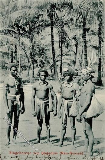 Kolonien Deutsch Neuguinea Eingeborene Von Bogadjim 1907 I-II (Marke Entfernt) Colonies - History