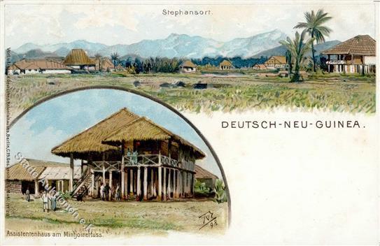 Kolonien Deutsch Neuguinea Stephansort Lithographie I-II Colonies - Storia